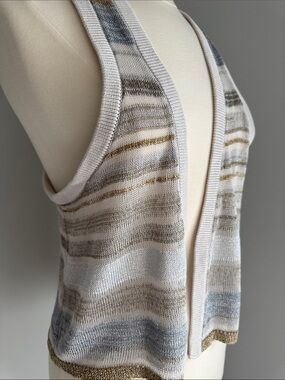 GAP Vintage Racerback Cardigan Vest - Multi Stripe, Size M